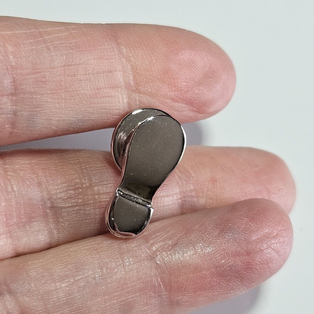 Vintage Avon Silver Tone Footprints Tie Tack Lapel Hat Pin